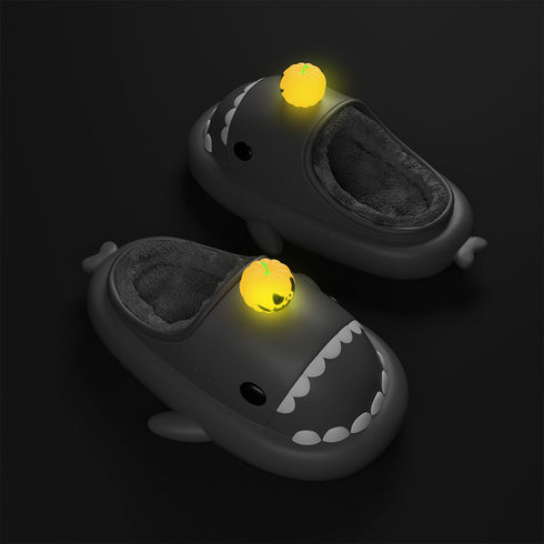 Sharkicks Basic - Hiver, Chaussons Requins Citrouille, Talon Ouvert